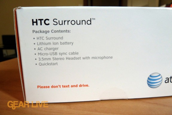 HTC Surround box contents