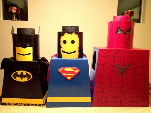 Finished LEGO Superhero Halloween costumes