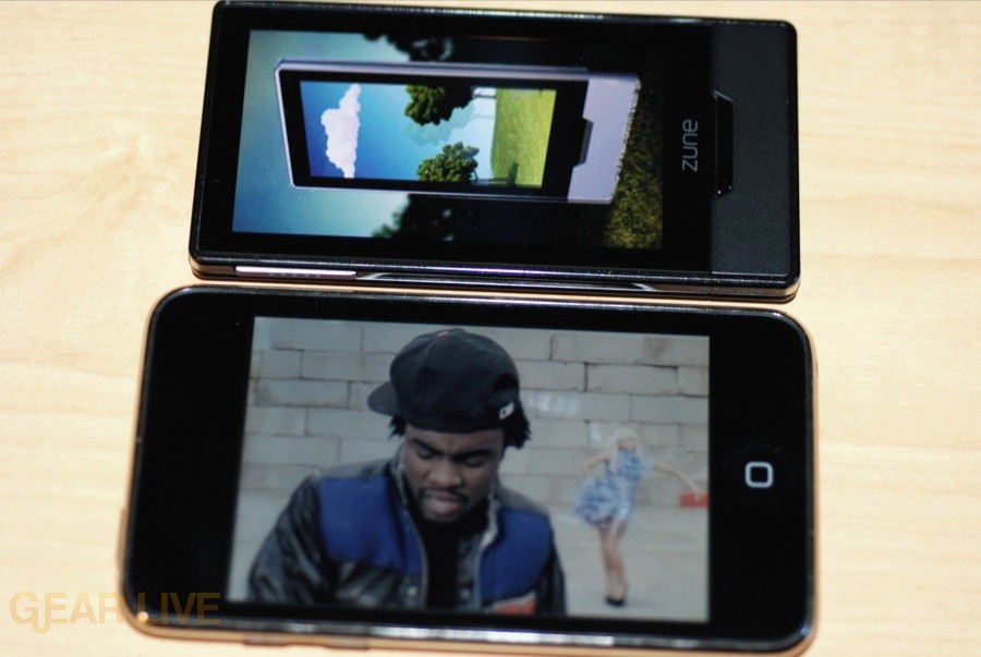 Zune HD vs. iPod touch screen comparison 2